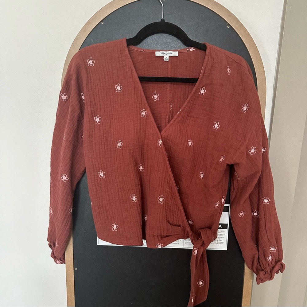 Madewell wrap floral top
